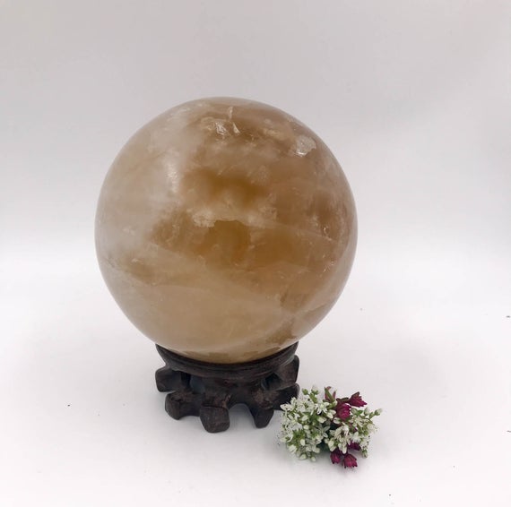 Rare Natural Citrine Sphere From India  - The Stone For Confidence And Abundance