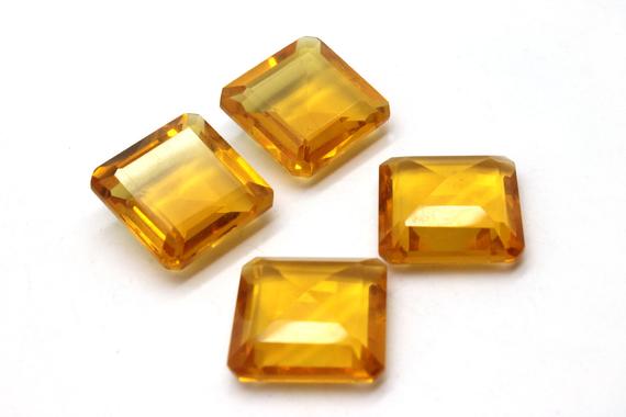 Square Cut Citrine,citrine Gemstone,yellow Stones,quartz Gemstones,loose Gemstones,semiprecious Stones,wholesale - Aa Quality - 1 Pc