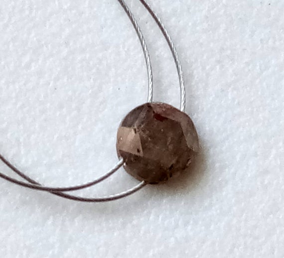 Conflict Free Brown Rose Cut Diamond, Rare 5.1mm Loose Double Side Drilled Diamond Rose-cut, Natural Loose Rough Faceted Cabochon - Ds3555