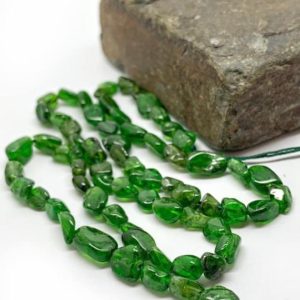 Russian Diopside Green smooth freeform oval Nugget Beads 5-7mm / Chrome Diopside Irregular Cut Beads / Rare Green Gemstone Beads | Natural genuine beads Diopside beads for beading and jewelry making.  #jewelry #beads #beadedjewelry #diyjewelry #jewelrymaking #beadstore #beading #affiliate #ad