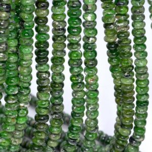 Shop Diopside Rondelle Beads! 5x3mm Chrome Diopside Gemstone Grade A Deep Green Rondelle Loose Beads 7.5 inch Half Strand (80004179-912) | Natural genuine rondelle Diopside beads for beading and jewelry making.  #jewelry #beads #beadedjewelry #diyjewelry #jewelrymaking #beadstore #beading #affiliate #ad