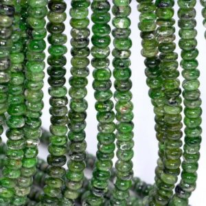 Shop Diopside Rondelle Beads! 6x3mm Chrome Diopside Gemstone Grade A Deep Green Rondelle Loose Beads 7.5 inch Half Strand (80004180-912) | Natural genuine rondelle Diopside beads for beading and jewelry making.  #jewelry #beads #beadedjewelry #diyjewelry #jewelrymaking #beadstore #beading #affiliate #ad