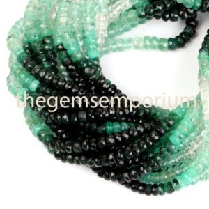 Shop Emerald Faceted Beads! Emerald Shaded Faceted Rondelle Shape Gemstone Beads, Natural faceted Emerald Shaded Gemstone Beads, | Natural genuine faceted Emerald beads for beading and jewelry making.  #jewelry #beads #beadedjewelry #diyjewelry #jewelrymaking #beadstore #beading #affiliate #ad