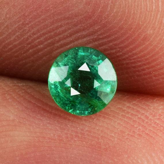 5x5x3.1 Mm Natural Emerald Faceted Round 0.41 Cts Loose Gemstone - 100% Natural Zambian Emerald Gemstone - Natural Emerald Ring - Emgrn-1170