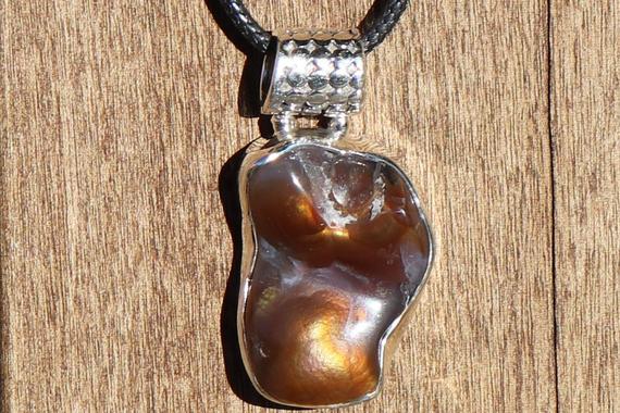 Unisex Mexican Fire Agate, 925 Silver Healing Stone Necklace With Positive Healing Energy!