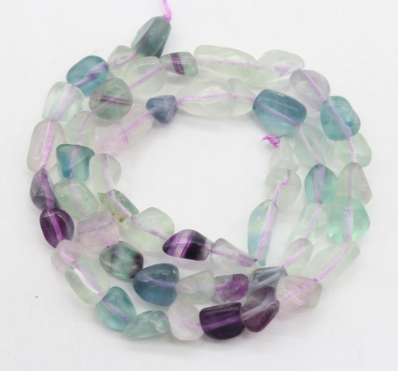 6-7mm Nugget Multicolor Fluorite Beads,genuine Fluorite Gemstone Beads,loose Fluorite Pebble Beads For Jewelry Making-15.5inches--nst1220-11
