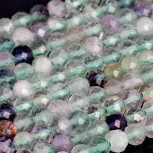 Shop Fluorite Faceted Beads! Genuine Natural Multicolor Fluorite Loose Beads Faceted Round Shape 4mm 5mm | Natural genuine faceted Fluorite beads for beading and jewelry making.  #jewelry #beads #beadedjewelry #diyjewelry #jewelrymaking #beadstore #beading #affiliate #ad