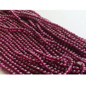 2.5mm Grape Garnet Smooth Round Beads, Garnet Gemstone Rondelle Beads, 13 Inch Garnet Beads For Jewelry (1ST To 5ST Options) – PG64 | Natural genuine beads Array beads for beading and jewelry making.  #jewelry #beads #beadedjewelry #diyjewelry #jewelrymaking #beadstore #beading #affiliate #ad