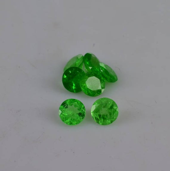 Green Tsavorite 4.5mm Faceted Cut Round Loose Gemstone | 100% Natural Tsavorite Green Garnet Jewelry Design Gemstone