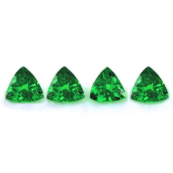 Tsavorite Green 4 Mm Faceted Cut Trillion Shape Gemstone Top Quality Loose Gemstone, 4mm Green Tsavorite Gemstone, Natural Green Tsavorite