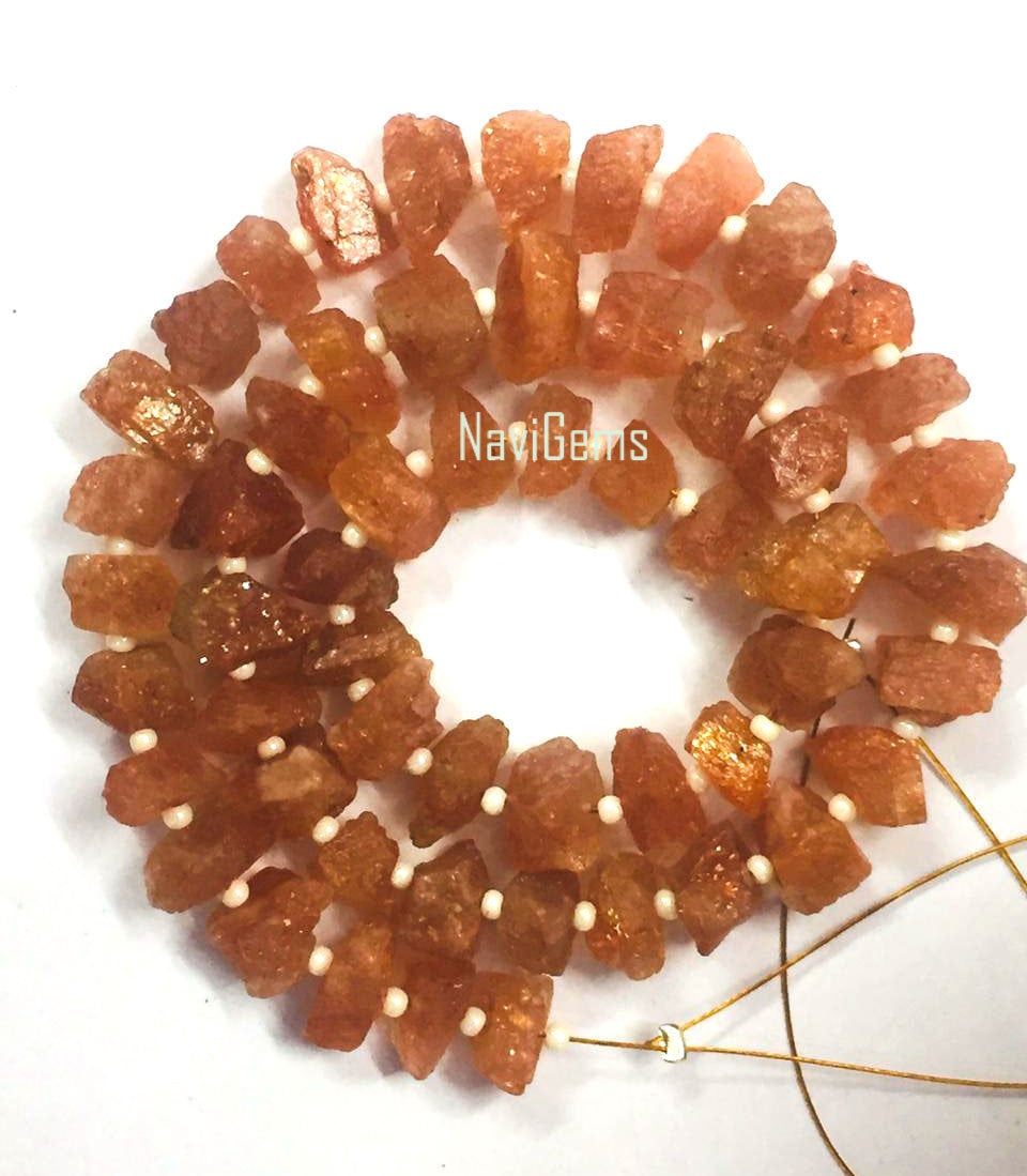 Good Quality 50 Pieces Natural Sunstone Rough, Red Sunstone Raw, 6-8 Mm Size, Center Drilled Sunstone, Rough Gemstone, Wholesale Price
