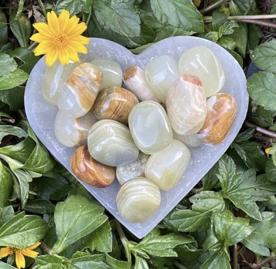 Green Calcite Tumbled Stone: "mind Stone" Crystal