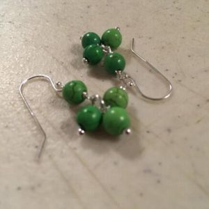 Shop Howlite Earrings! Green Earrings – Sterling Silver Jewelry – Howlite Gemstone Jewellery – Fashion | Natural genuine Howlite earrings. Buy crystal jewelry, handmade handcrafted artisan jewelry for women.  Unique handmade gift ideas. #jewelry #beadedearrings #beadedjewelry #gift #shopping #handmadejewelry #fashion #style #product #earrings #affiliate #ad