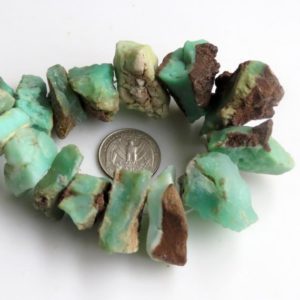 Shop Chrysoprase Chip & Nugget Beads! Huge natural Raw Chrysoprase Gemstone Beads, Chrysoprase Beads, Chrysoprase Rough Stone Drilled, 16mm To 40mm Beads, Sold As 16"/8", GDS1314 | Natural genuine chip Chrysoprase beads for beading and jewelry making.  #jewelry #beads #beadedjewelry #diyjewelry #jewelrymaking #beadstore #beading #affiliate #ad
