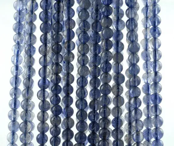 4mm Bermudan Blue Iolite Gemstone Grade Aaa Round Loose Beads 15.5 Inch Full Strand (90186111-832)
