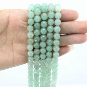 Shop Jade Faceted Beads! 6mm,8mm,10mm,Full strand Faceted Jade Beads,Green Round Jade Beads,Jade Gemstone Beads.DIY Jewelry beads–15-16 inches–EB377 | Natural genuine faceted Jade beads for beading and jewelry making.  #jewelry #beads #beadedjewelry #diyjewelry #jewelrymaking #beadstore #beading #affiliate #ad