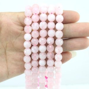Shop Jade Faceted Beads! 6mm,8mm,10mm Pink Faceted Round Jade Beads,Pink Stone beads,Gemstone Beads ,Loose beads, Full Strand—-15-16 inches–EB366 | Natural genuine faceted Jade beads for beading and jewelry making.  #jewelry #beads #beadedjewelry #diyjewelry #jewelrymaking #beadstore #beading #affiliate #ad