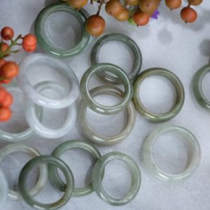 Wholesale Type A Burmese Natural Jadeite Jade Rings Narrow Thin Band Multiple Colors Sizes Light Dark Green Ring 6mm Natural Authenticated | Natural genuine Jade rings, simple unique handcrafted gemstone rings. #rings #jewelry #shopping #gift #handmade #fashion #style #affiliate #ad