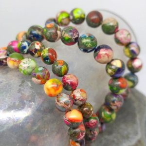 4 x Imperial Rainbow Jasper Round beads / Jasper Gemstone Beads / Marble  Jasper Beads / gemstone Beads  / 4 beads | Natural genuine round Jasper beads for beading and jewelry making.  #jewelry #beads #beadedjewelry #diyjewelry #jewelrymaking #beadstore #beading #affiliate #ad