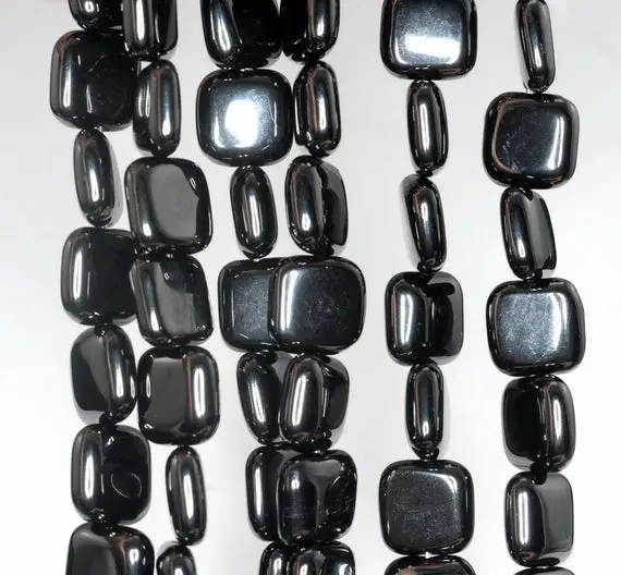 10x10mm Black Jet Gemstone Perfect Square 10mm Loose Beads 16 Inch Full Strand (90186910-824)