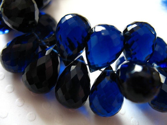 Sale..  Blue Quartz  Briolettes Teardrops Drop, 2 4 10 Pcs, 12-13 Mm, Kyanite Sapphite Blue, September Birthstone, Bridal Bride Hydqtz78 Bsc