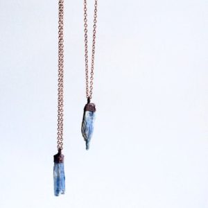 Kyanite crystal necklace | Raw kyanite jewelry | Kyanite crystal pendant | Blue kyanite necklace | Rough kyanite jewelry | Kyanite necklace | Natural genuine Kyanite pendants. Buy crystal jewelry, handmade handcrafted artisan jewelry for women.  Unique handmade gift ideas. #jewelry #beadedpendants #beadedjewelry #gift #shopping #handmadejewelry #fashion #style #product #pendants #affiliate #ad