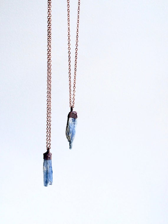 Kyanite Crystal Necklace | Raw Kyanite Jewelry | Kyanite Crystal Pendant | Blue Kyanite Necklace | Rough Kyanite Jewelry | Kyanite Necklace