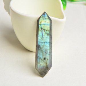Shop Labradorite Stones & Crystals! Labradorite Double Terminated Crystal Point Wand | Natural genuine stones & crystals in various shapes & sizes. Buy raw cut, tumbled, or polished gemstones for making jewelry or crystal healing energy vibration raising reiki stones. #crystals #gemstones #crystalhealing #crystalsandgemstones #energyhealing #affiliate #ad