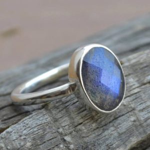 Shop Labradorite Rings! Labradorite Gemstone Ring, Bezel Set Ring, 925 Sterling Silver Ring, Faceted Gemstone Ring, Love Gift Ring, Birthstone Fire Labradorite Ring | Natural genuine Labradorite rings, simple unique handcrafted gemstone rings. #rings #jewelry #shopping #gift #handmade #fashion #style #affiliate #ad