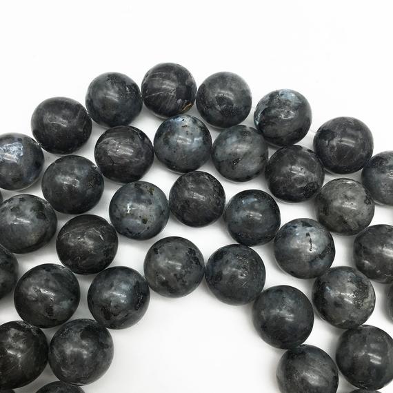 12mm Black Labradorite Beads, Round Gemstone Beads, Wholesale Beads