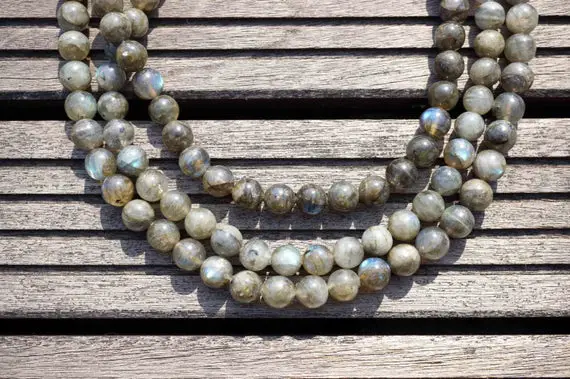 Labradorite 9-10mm Round Beads  (madagascar) (etb00132)  Healing Energy/handmade Jewelry/vintage Jewelry/yoga Jewelry