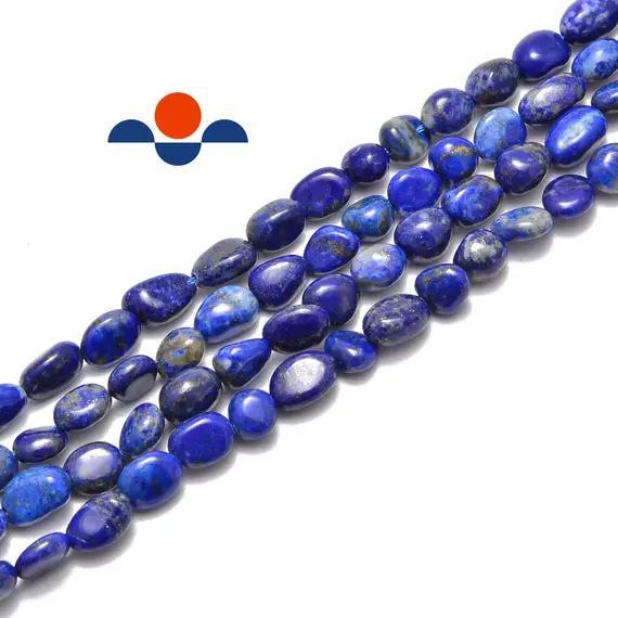 Natural Lapis Lazuli Pebble Nugget Beads Size 6-8mm 15.5" Strand