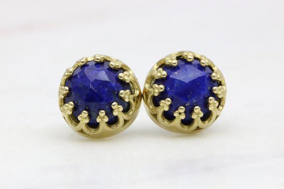 Delicate Lapis Lazuli Earrings · Gemstone Earrings · Birthstone Earrings · Bridal Earrings · Precious Earrings For Woman · Gold Earrings
