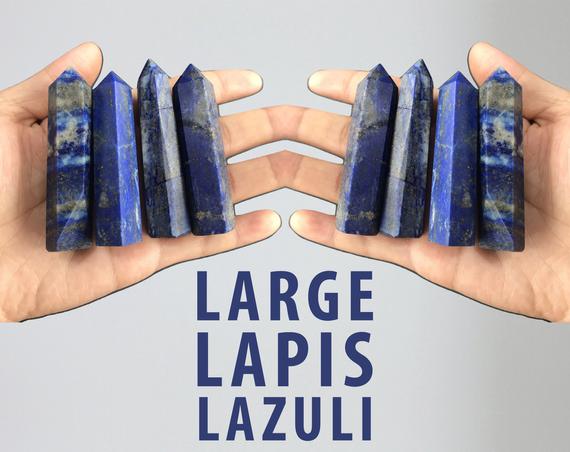 Large Lapis Lazuli Crystal Wand Point Tower Reiki Chakra Healing Crystals And Stones