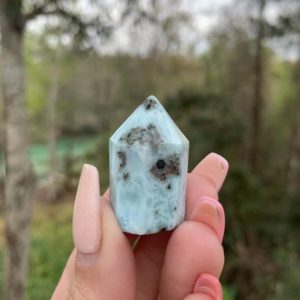 Larimar tower, Larimar, fossil, minerals | Natural genuine stones & crystals in various shapes & sizes. Buy raw cut, tumbled, or polished gemstones for making jewelry or crystal healing energy vibration raising reiki stones. #crystals #gemstones #crystalhealing #crystalsandgemstones #energyhealing #affiliate #ad