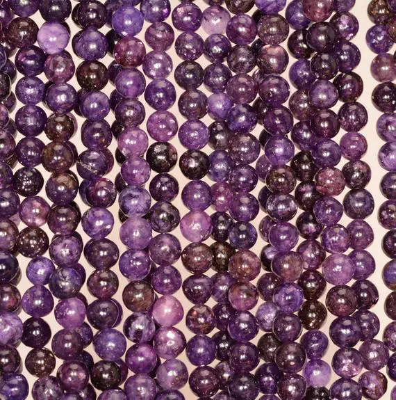 4mm Mauve Lepidolite Gemstone Dark Purple Round 4mm Loose Beads 16inch Full Strand (90146593-161)