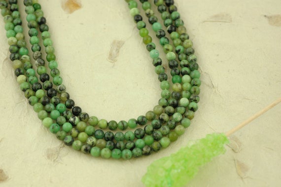 Lime Green Round Chrysoprase : In Black Matrix With Natural Striations, 6mm, Natural, Woodland, Boho, Craft, Jewelry Making Supplies, Cy251
