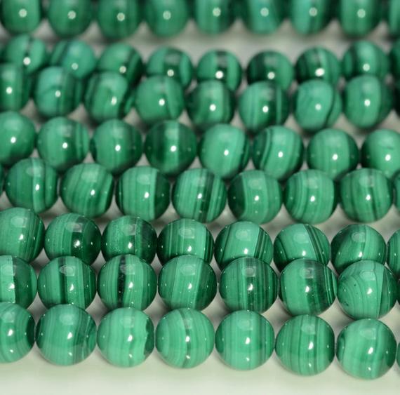 Genuine Natural Malachite Gemstone Grade Aaa Light Green Smooth 6mm 8mm Round Loose Beads (141)