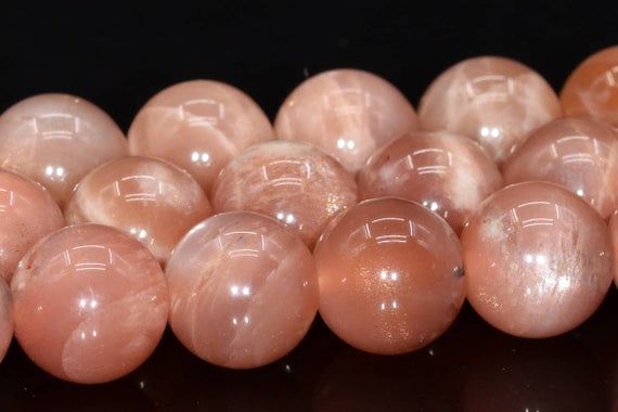 10mm Orange Moonstone Beads India Grade Ab Genuine Natural Gemstone Full Strand Round Loose Beads 15.5" (104062-1109)