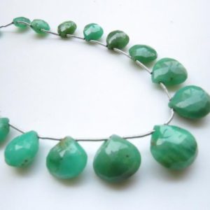 Shop Chrysoprase Bead Shapes! Natural Chrysoprase Heart Shaped Briolette Beads, 10mm To 14mm Chrysoprase Faceted Gemstone Beads Loose, Sold As 11"/18pcs, 5"/9pcs, GDS1324 | Natural genuine other-shape Chrysoprase beads for beading and jewelry making.  #jewelry #beads #beadedjewelry #diyjewelry #jewelrymaking #beadstore #beading #affiliate #ad