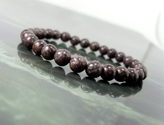Tibetan Obsidian Bracelet 6mm, Natural Gemstone Bracelet,  Women Men Bracelet, Beaded Bracelet +gift Bag
