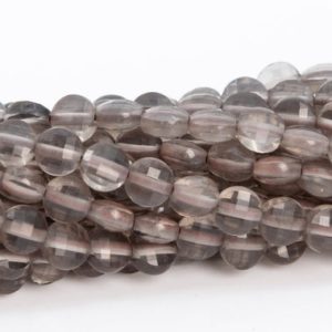Shop Obsidian Faceted Beads! 4MM Transparent Brown Obsidian Beads Faceted Flat Round Button A Genuine Natural Gemstone Loose Beads 15" / 7.5" Bulk Lot Options (111710) | Natural genuine faceted Obsidian beads for beading and jewelry making.  #jewelry #beads #beadedjewelry #diyjewelry #jewelrymaking #beadstore #beading #affiliate #ad