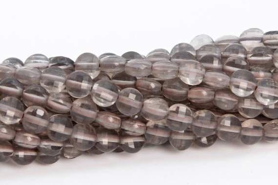 4mm Transparent Brown Obsidian Beads Faceted Flat Round Button A Genuine Natural Gemstone Loose Beads 15" / 7.5" Bulk Lot Options (111710)