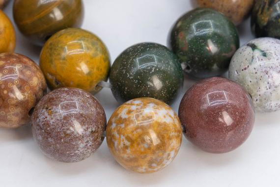 Genuine Natural Ocean Jasper Gemstone Beads 10mm Multicolor Round Aaa Quality Loose Beads (104488)