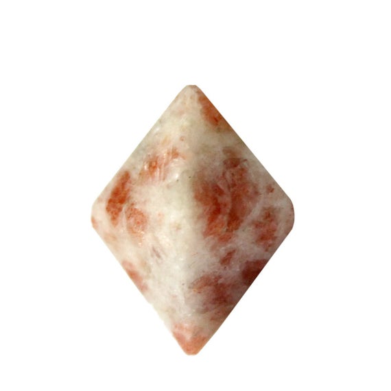 One (1) Sunstone Diamond Shaped Stone Point - Diamond Shaped Sunstone Perfect For Wire Wrapping - 11brownshelf-103