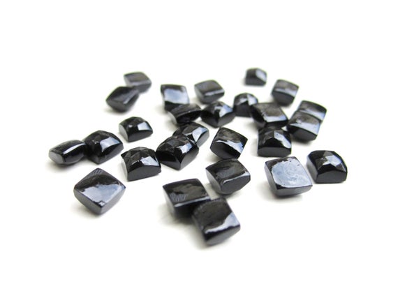 Small Square Cabochons,black Onyx Cabochons,faceted Cabochons,gemstone Cabochons,semiprecious Stones,wholesale Gemstones,aa Quality