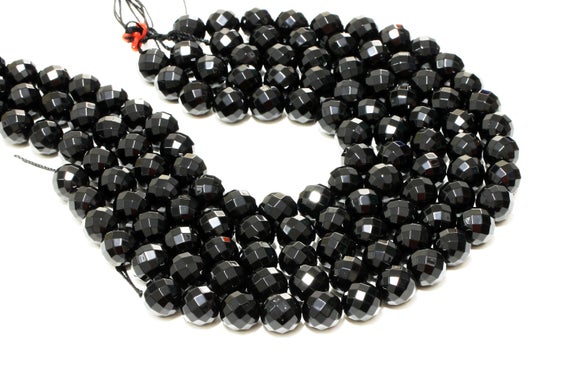 Black Onyx Faceted Rounds,round Beads,faceted Beads,gemstone Beads,12mm Beads,black Beads,loose Stone Beads,aa Quality - 16" Strand