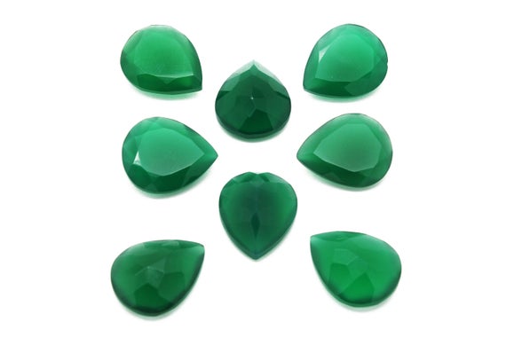 Large Pear Onyx,pear Cut Gemstone,natural Stone Faceted,green Stone,faceted Gemstones,semiprecious Stone,loose Stones,diy Jewelry Making