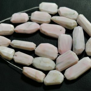 Shop Opal Chip & Nugget Beads! Natural Peru Pink Opal Nuggets 19mm to 29mm Natural Shape Bead Faceted Gemstone Nugget Rare Opal Semi Precious Bead – 7.5 Inch Strand No3840 | Natural genuine chip Opal beads for beading and jewelry making.  #jewelry #beads #beadedjewelry #diyjewelry #jewelrymaking #beadstore #beading #affiliate #ad