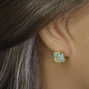 Shop Opal Earrings! 3ct Opal Stud Earrings in 14k Gold | Solid 14k Gold | Fine Jewelry | Free Shipping | October Birthstone | Opal Earrings | Ethiopian Opal | Natural genuine Opal earrings. Buy crystal jewelry, handmade handcrafted artisan jewelry for women.  Unique handmade gift ideas. #jewelry #beadedearrings #beadedjewelry #gift #shopping #handmadejewelry #fashion #style #product #earrings #affiliate #ad
